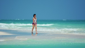 Blue colors of the Mexican Caribbean Ocean
