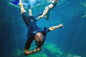 Snorkeling in the Caribbean. Cenotes & Mesoamerican Coral Reef