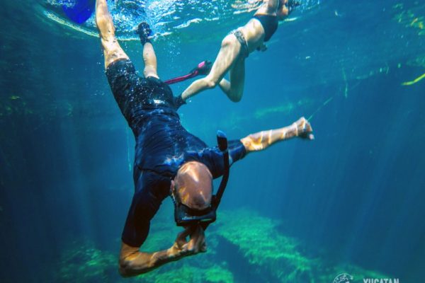 Snorkeling in the Caribbean. Cenotes & Mesoamerican Coral Reef